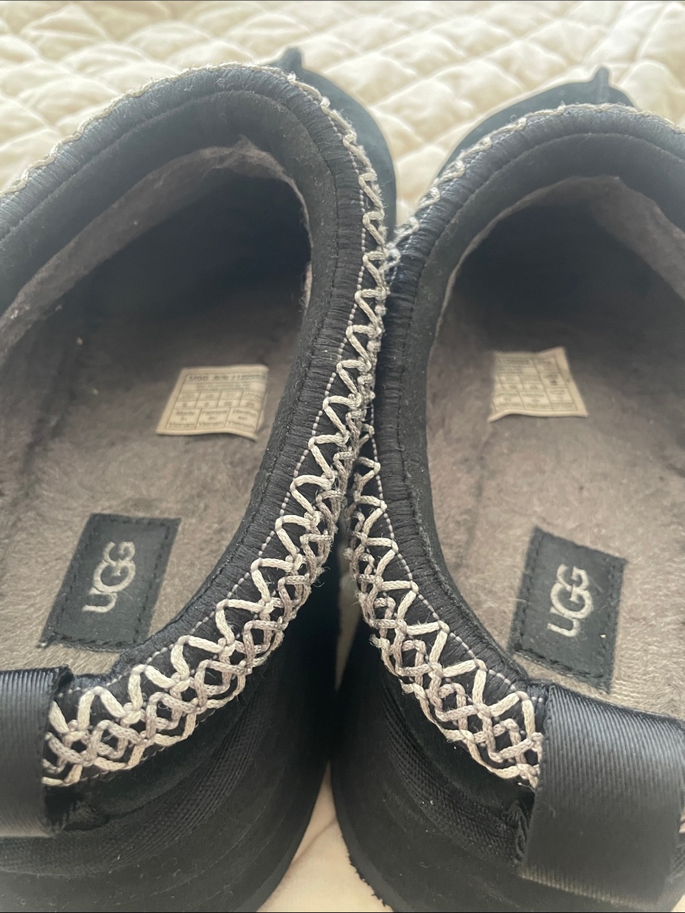 UGG Black Suede Slip-On Moccasin Slippers - Picture 5 of 6
